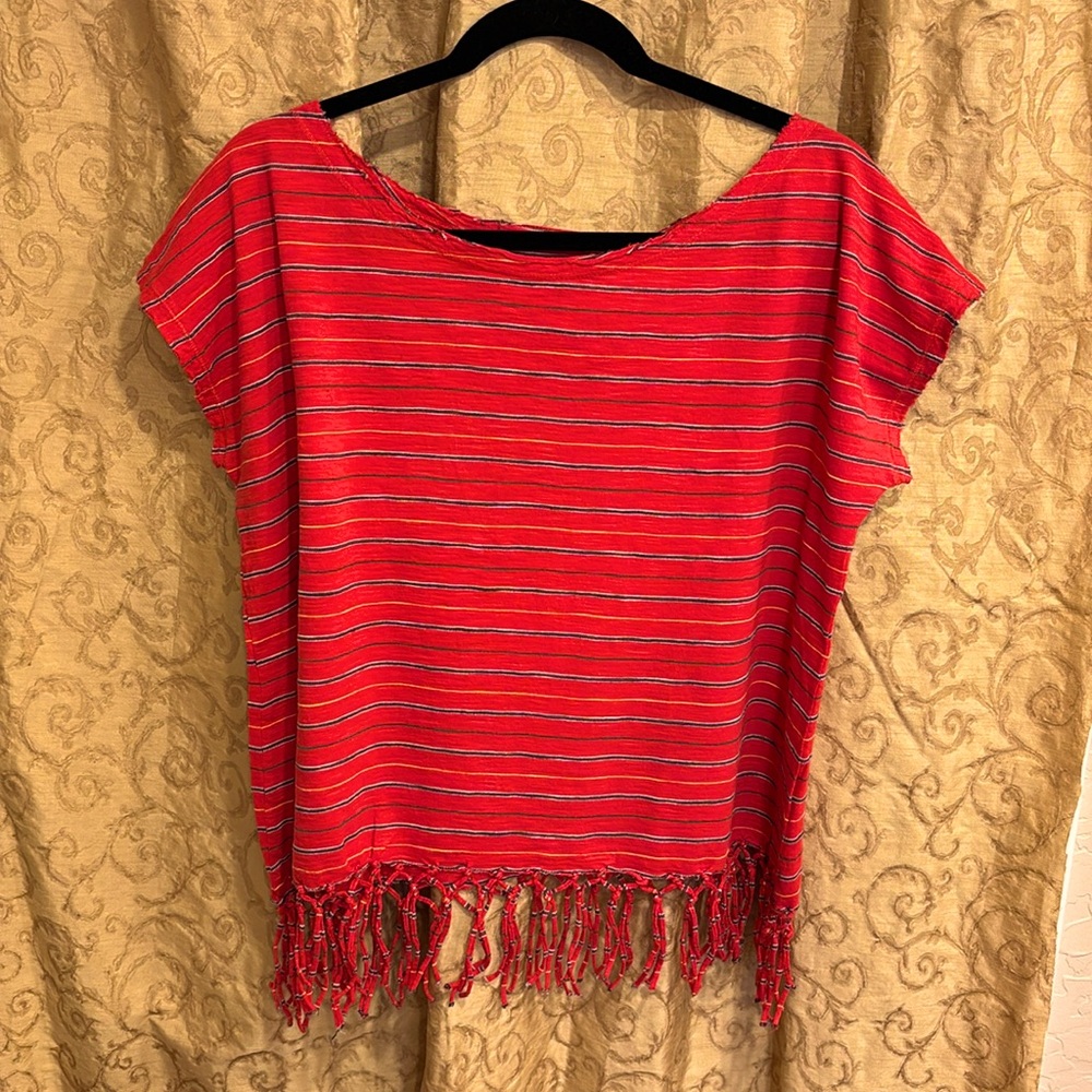 Ralph Lauren Denim & Supply Salmon Fringed Top, Size M
